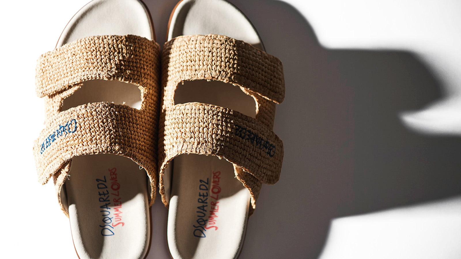 DSQUARED2 サマーラバーズ ラフィア スライドサンダル Summer Lovers Raffia Slides
