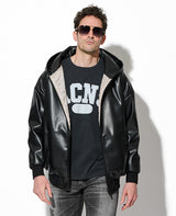 LEON別注 エコレザーフーディ