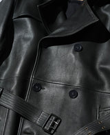 トレンチコート グロッシーレザー