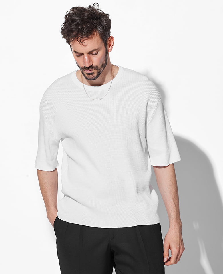 JOHN SMEDLEY クルーネックニットＴシャツ JOHN SMEDLEY クルーネックニットTシャツ