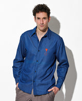 ニットデニムシャツ