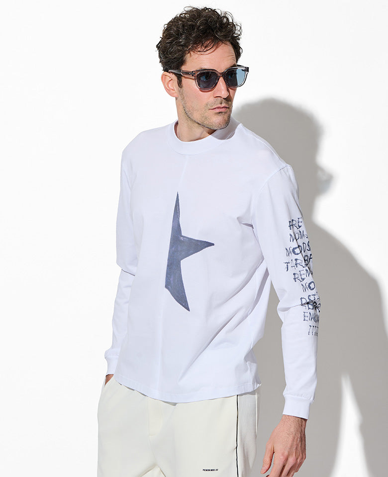 フロントハーフスターロングスリーブTシャツ – 買えるLEON