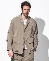 異素材コンビセットアップ(ベージュ)