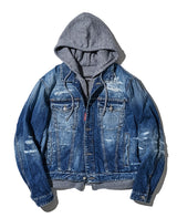 ミディアム リップド ウォッシュ オーバー ジーン ジャケット