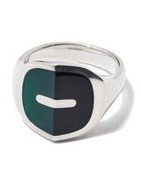 "EQUINOX"-ピラミッド オニキスグリーンアゲートリング