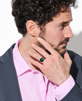 "EQUINOX"-ピラミッド オニキスグリーンアゲートリング