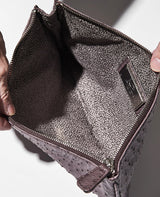 オイルオーストリッチフルポイント クラッチバッグ