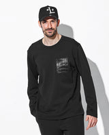 クロコポケット付クルーネックロングTシャツ