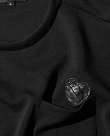 クロコハート付クルーネックロングTシャツ