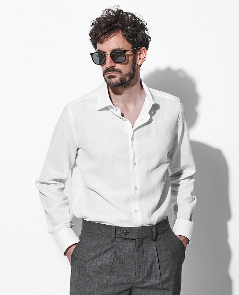 【美品】AVINO MAPOLI 綿麻 長袖シャツ 15/40 ホワイト 美品】AVINO MAPOLI 綿麻 長袖シャツ 15/40 ホワイト 楽天市場