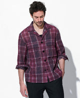 シアーチェックオーバーシャツ