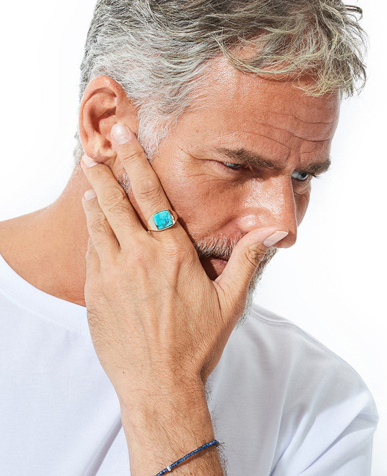 シグネットリング(K18YG ターコイズ) – 買えるLEON