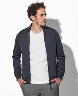 針抜きポリエステルライトブルゾン