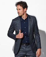 ヘリンボーンジャージーセットアップ(ネイビー)