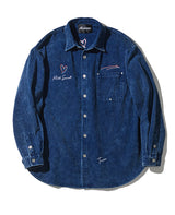 デニム風コーデュロイシャツ