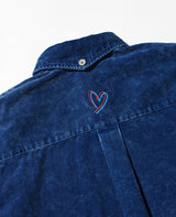 デニム風コーデュロイシャツ