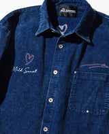 デニム風コーデュロイシャツ