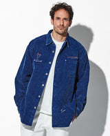 デニム風コーデュロイシャツ