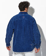 デニム風コーデュロイシャツ