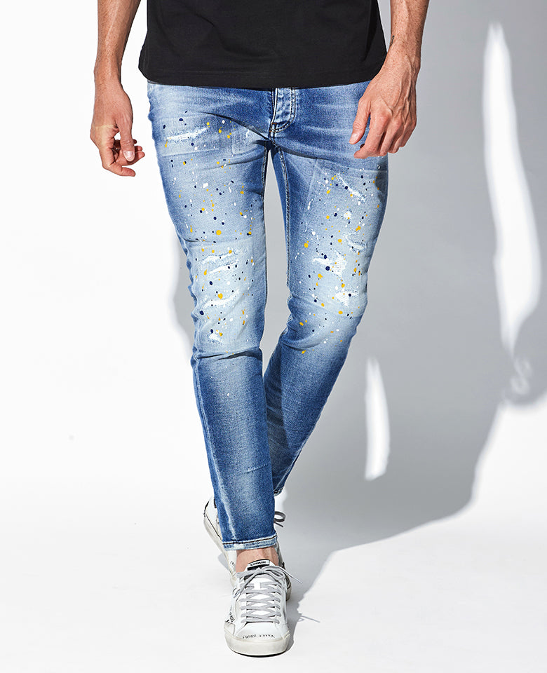 ペイントダメージデニムパンツ – 買えるLEON