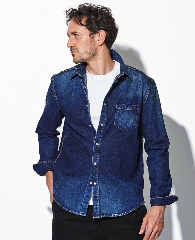 10オンス デニムシャツ（ヴィンテージフィニッシュ） – 買えるLEON