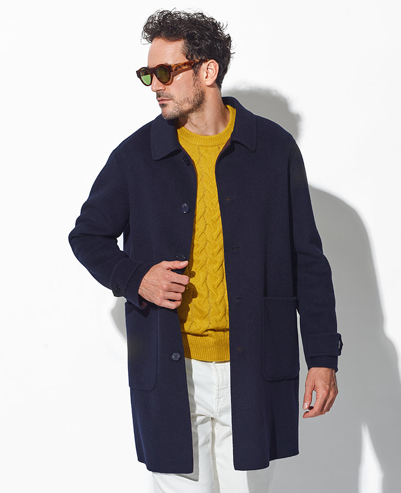 希少　kolor 16aw レオパードウールコート　ネイビー　 L 希少 kolor 16aw レオパードウールコート ネイビー L kolor レオパード