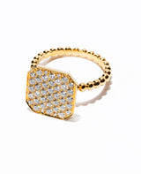 K18YGダイヤスクエアリング