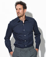 コットンストレッチポプリンドレスシャツ