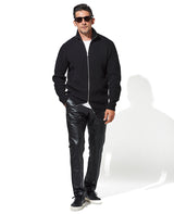 ジップアップ スタンドカラー ニット