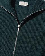 ジップアップ スタンドカラー ニット