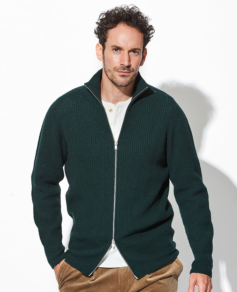 ジップアップ スタンドカラー ニット – 買えるLEON