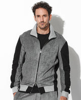 ベロア切替セットアップ(グレーブラック)