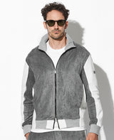 ベロア切替セットアップ(グレーホワイト)