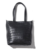 クロコダイルトートバッグ /マットブラック