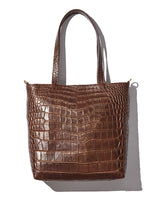クロコダイルトートバッグ マットブラウン/グラデーションゴールド