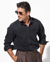 ブラックデニム ウエスタンシャツ