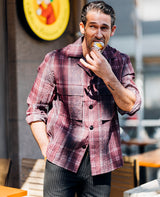 シアーチェックオーバーシャツ