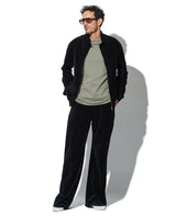 コットン/ポリエステル ベロアジャージセットアップ(ブラック)