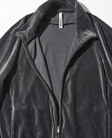 コットン/ポリエステル ベロアジャージセットアップ(ダークグレー)