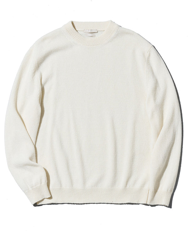 カシミヤ100%クルーネックニット