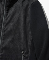 ツイードプリントポリエステルスエードパーカ