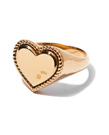 HEART ENCLOSED SIGNET RING