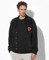 1ハートワッペンシャギーカーディガン