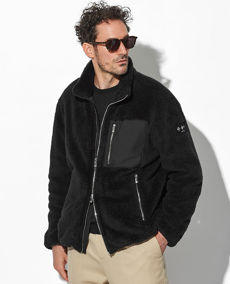Russaluno フリースボアブルゾン6 ファー黒 Russaluno フリースボアブルゾン6 ファー黒