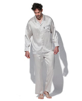 パジャマ シルクサテン無地