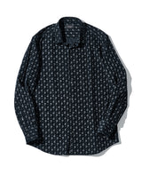 細コールペイズリープリントシャツ