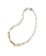 トライアングルロングチェーンバイカラーブレスレット