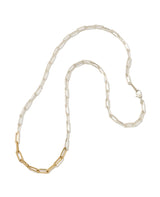 トライアングルロングチェーンバイカラーネックレス