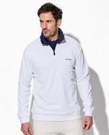 ボアネック ハーフジップ プルオーバー