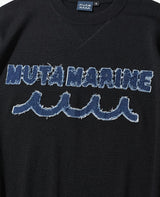 デニムパッチコットンニット